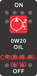 "0W20 HYD OIL"  Black Switch Cap single Red Lens ON-OFF